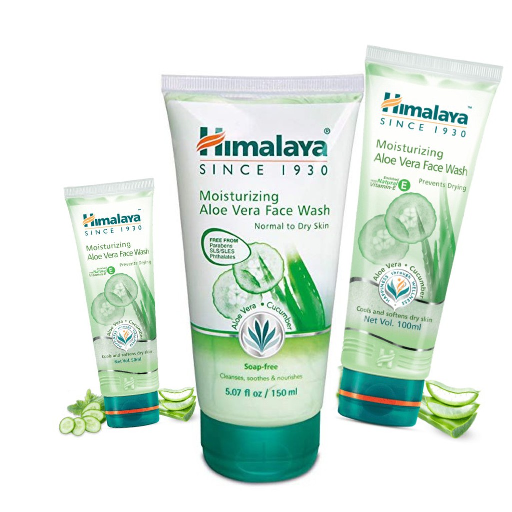 Himalaya Face Wash Aloe Vera Moisturizing Aloe Vera Pencuci Muka Kulit