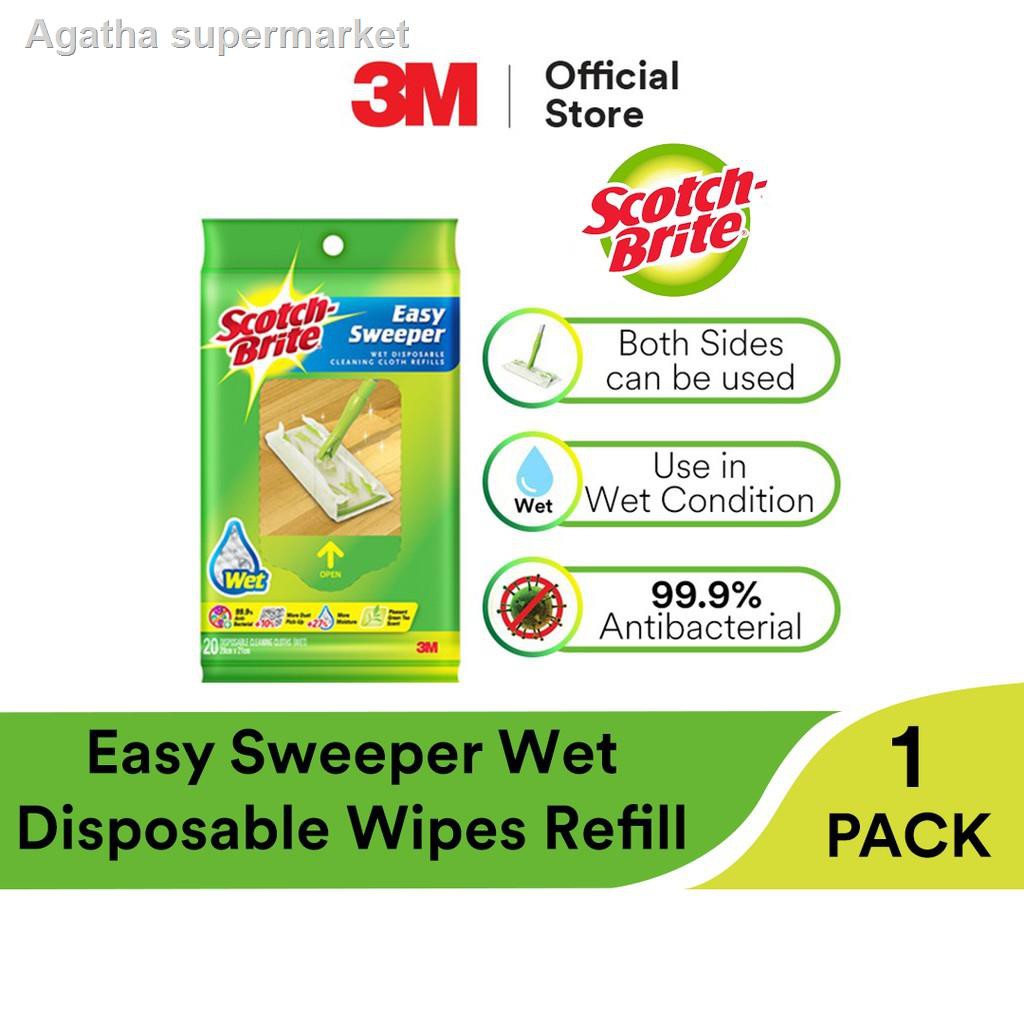 ┇3M Scotch Brite Easy Sweeper Wet Disposable Wipes Refill (20 Sheets