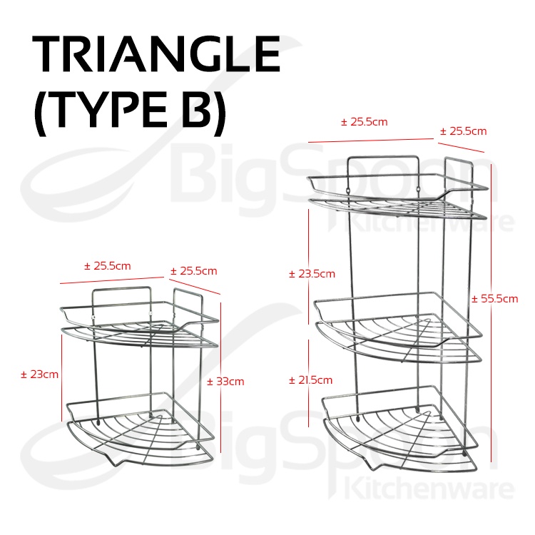 BIGSPOON Chrome Bathroom Corner Tri/Rectangle Rack Shampoo Standing ...