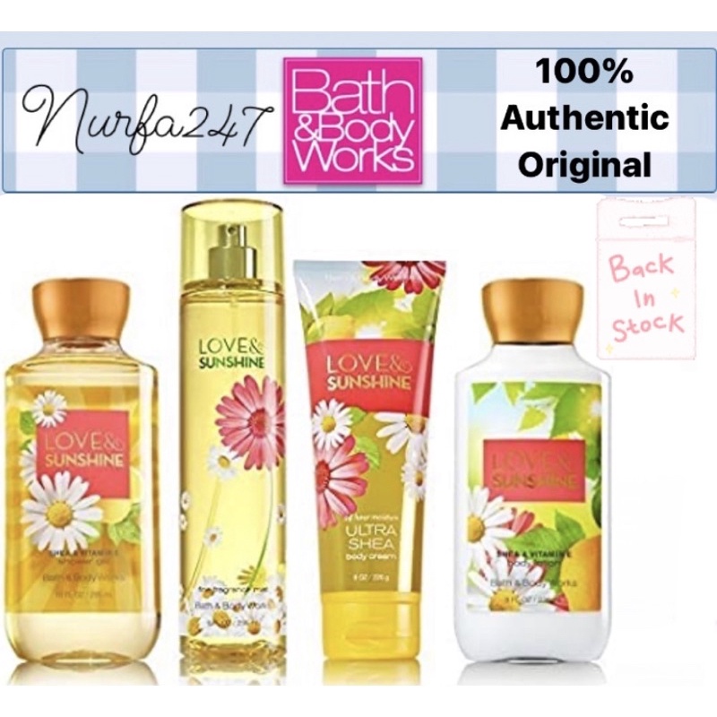 Love and sunshine bath deals and body works