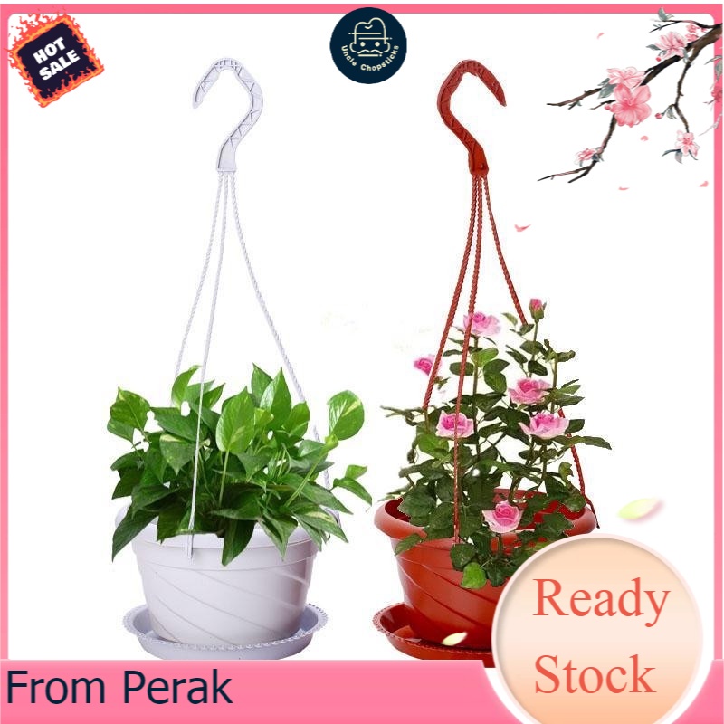 【ReadyStock】Flowerpot Plastic Basket Flowerpot Green Dill and