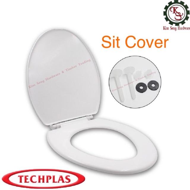 Techplas Plastic Toilet Bowl Seat And Cover With Screws White Sit Cover