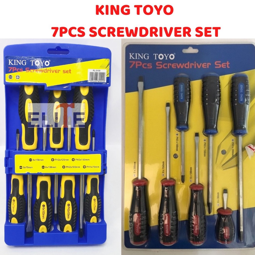 King Toyo 7pcs Screwdriver Set / Impact Screwdriver Set Shopee Malaysia