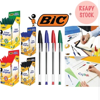 BIC Cristal Original, Ballpoint Pens, Every-Day Biro Pens with Fine Point  (0.8 mm), Ideal for School and Office, Black, Pack of 50 