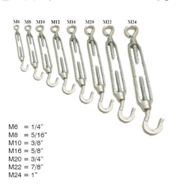 Turnbuckle 8mm / hard needle / screw thread sponge 8 mm 5/16