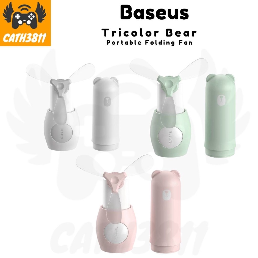Baseus Bear Portable Folding Fan Handheld/Desktop 2 Level Speed Low ...