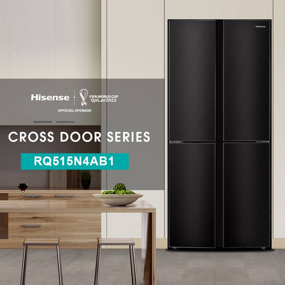 Hisense (520L) 4 Door Inverter Refrigerator RQ515N4AB1 (Black Metal