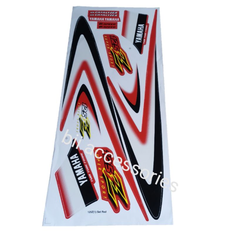 Yamaha Y125Z (1)🔥 Body Sticker Set🔥 Red🔥🔥🔥 | Shopee Malaysia