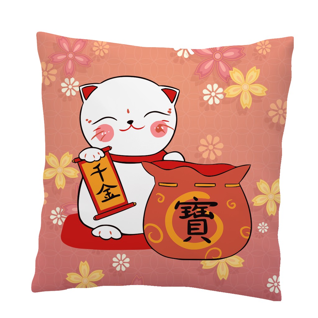 CNY 2024 Festive Pattern Cushion Cover Polyester Fiber Pillowcase   474535ceee71cd2bdef01bce67e52fa9