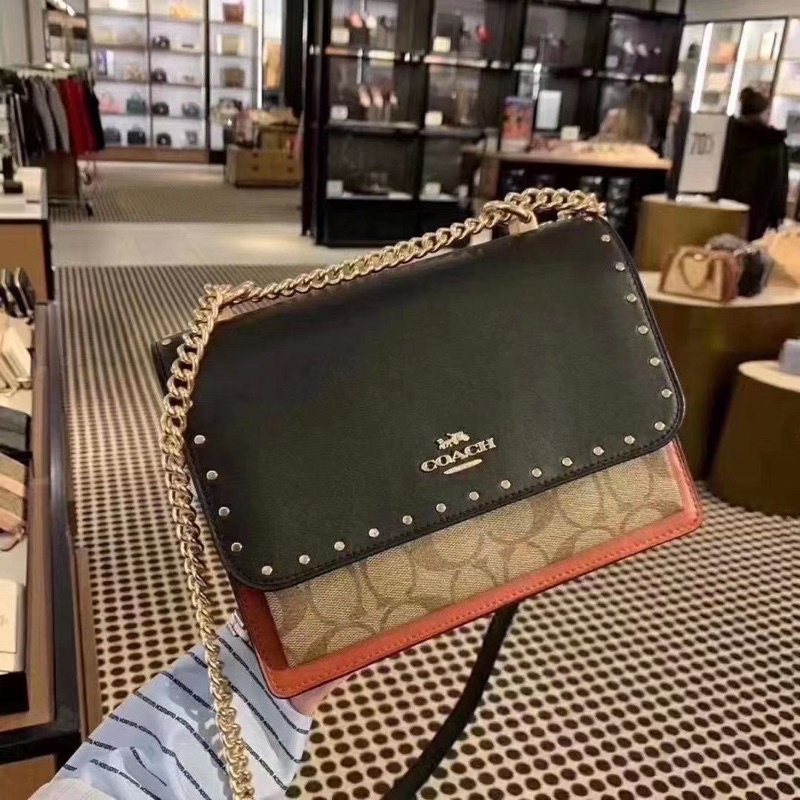 Coach klare crossbody in signature canvas with rivets cheap
