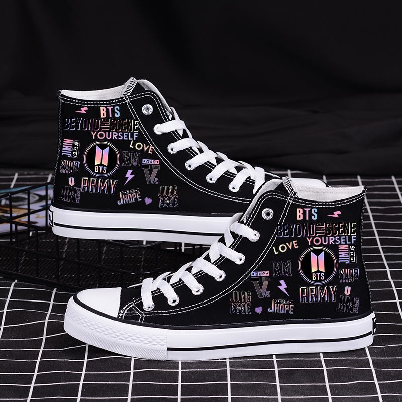 bts Canvas Shoes Fashion Casual shoes / 100% Quality Assurance bts woman  shoes High Top | Shopee Malaysia