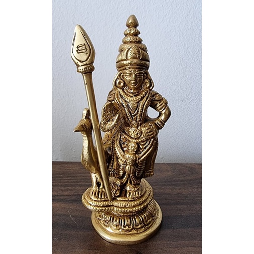 Brass Lord Muruga Idol ( Size Length 2 Width 2 and Height 6 Inches, Vel