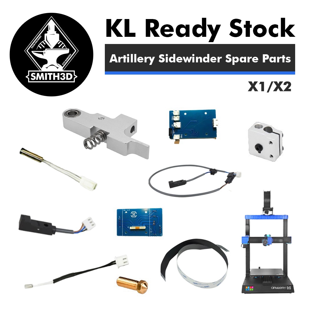 thumbnail interactive-video image 1 of Artillery Sidewinder X1 Brass Nozzles – For Sidewinder X1, X2, Genius 3D Printers – 1.75mm Filament 1 of 5