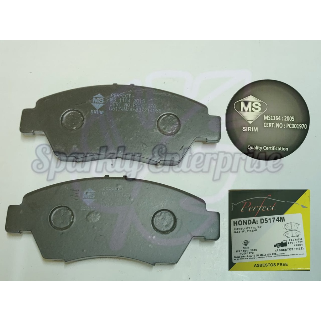 FRONT BRAKE PAD D5174 HONDA CIVIC S5A 2005 , CITY TMO 2008 , JAZZ 2008 ...