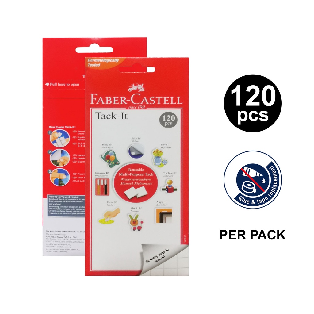 FaberCastell TackIt 120pcs / 75g (187057) Removable Reusable Multi