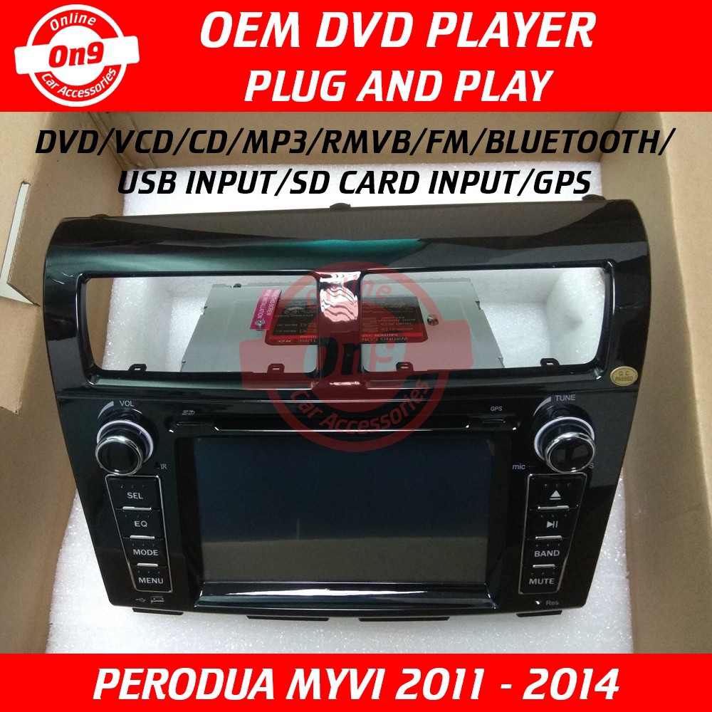 Myvi Lagi Best 2011 2012 2013 2014 7" OEM Double Din Plug and Play DVD