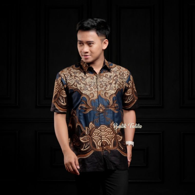 KEMEJA Men's BATIK Shirt Short Sleeve BIG SIZE JUMBO Sogan3Xl.4XL.5XL ...