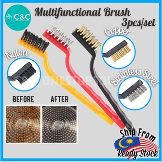 Gas Stove Cleaning Brush Kitchen Tool Stainless Steel Nylon Copper Wire  Brushes.