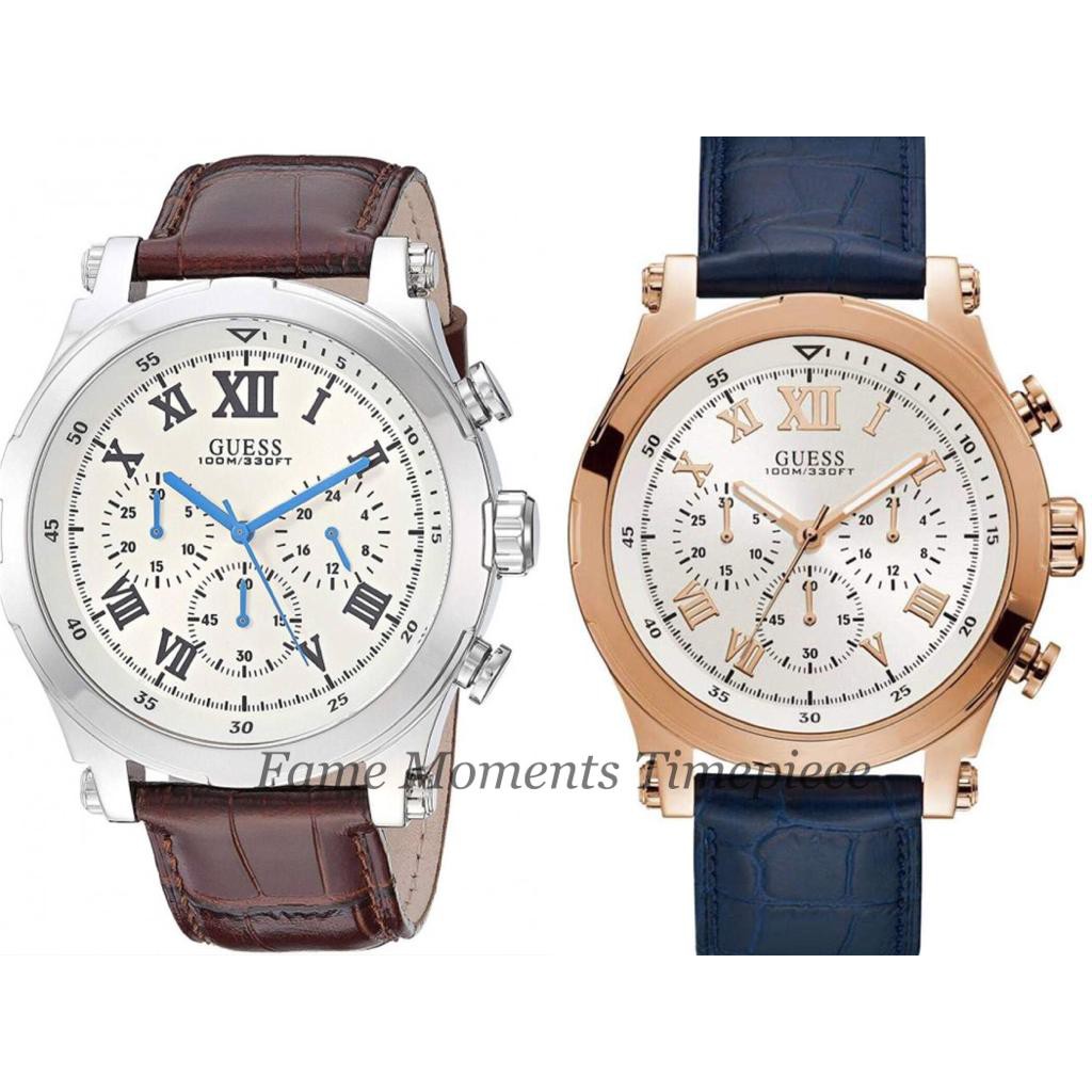 Guess Anchor Men Analog Chronograph Quartz Watch W1105G Shopee