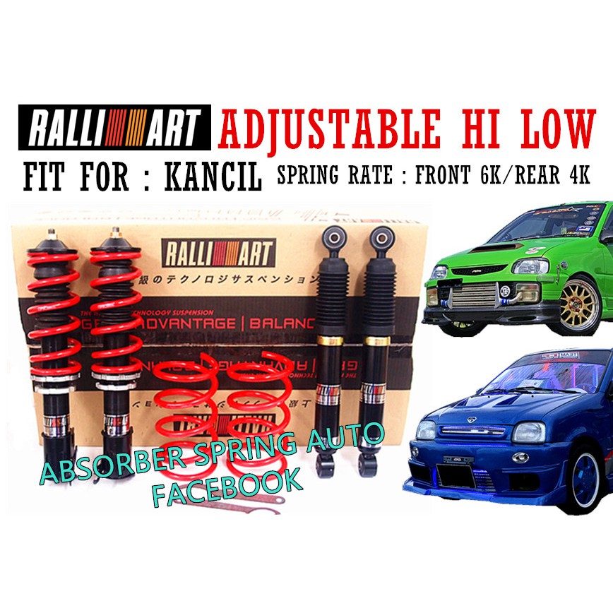 RALLIART ADJUSTABLE HI LOW ABSORBER + SPRING FOR PERODUA KANCIL MIRA