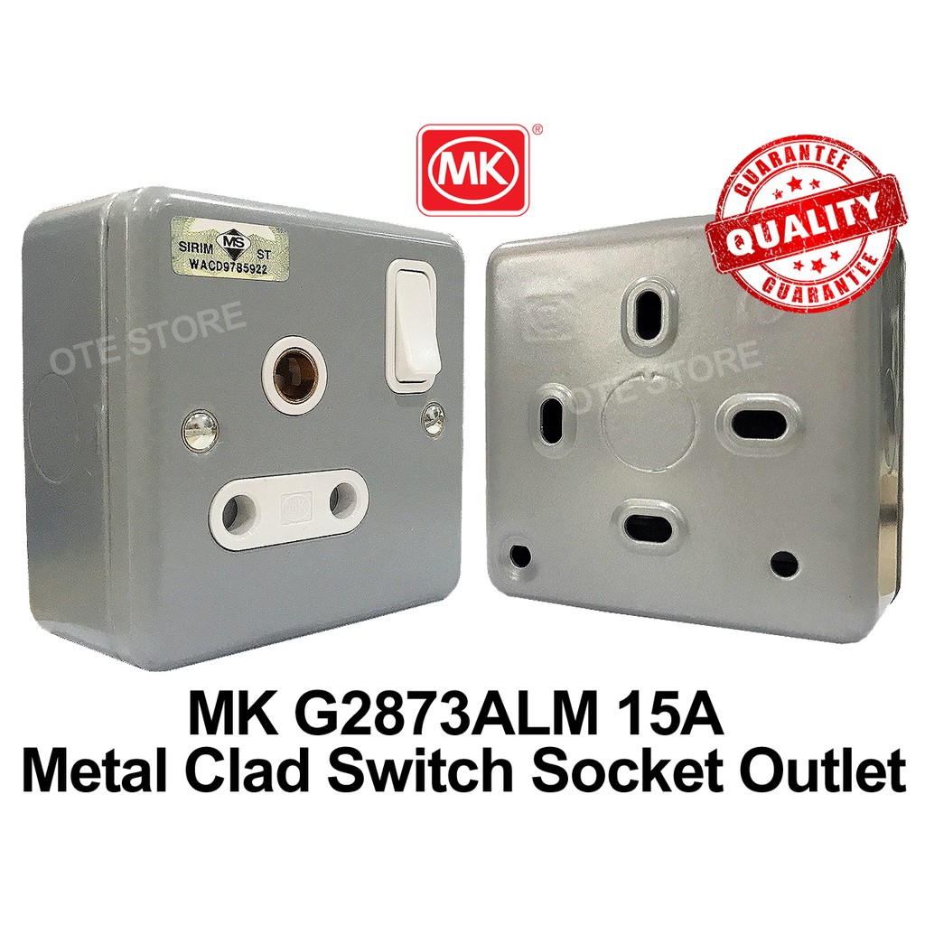 Mk G2873alm 15a 1 Gang Metal Clad Switch Socket Outlet Sirim Approval Shopee Malaysia 7905