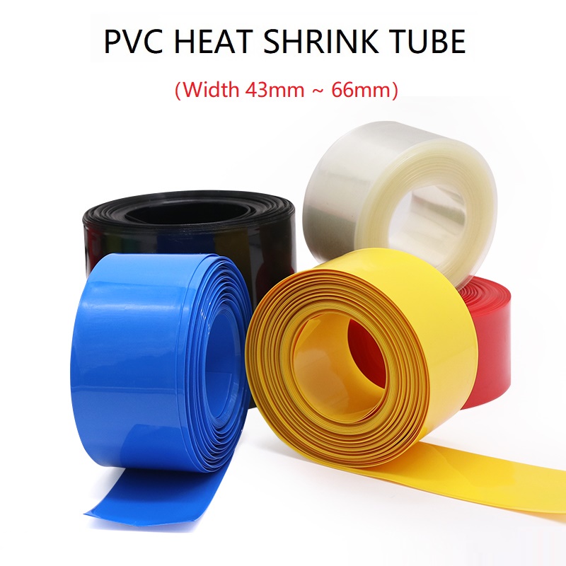 10M Width 43mm 66mm PVC Heat Shrink Tube 18650 Insulated Film Wrap
