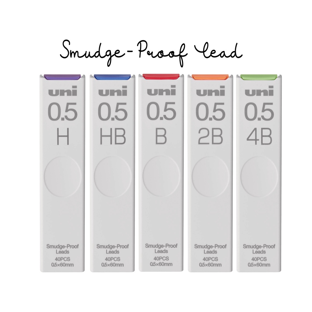 Uni Leads H/HB/B/2B/4B Smudge-Proof Pencil Leads (0. 5mm) | Shopee Malaysia