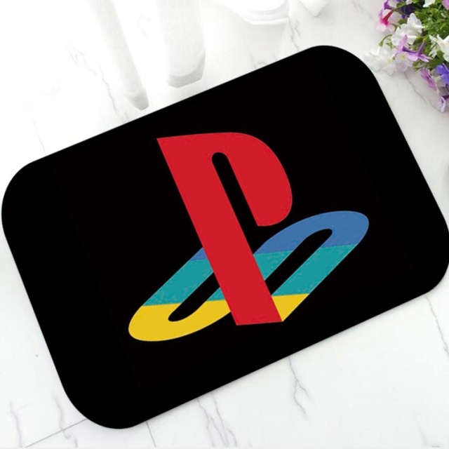 Cool Black Playstation Controller Buttons Gaming Doormat Video