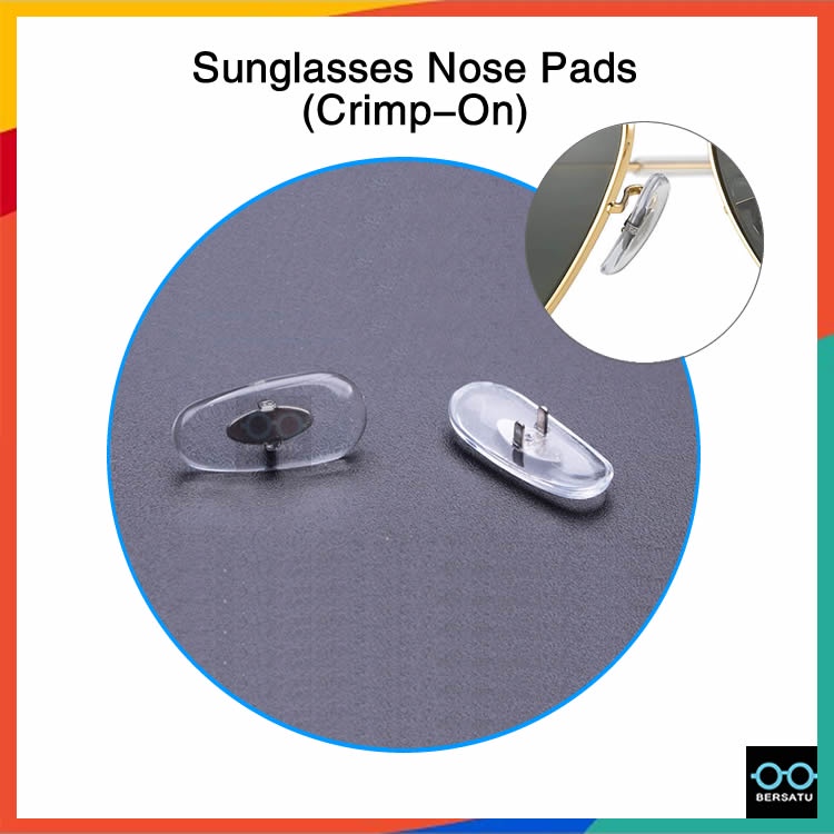 Crimp-On Nose Pads for Sunglasses Replacement Parts Eyewear