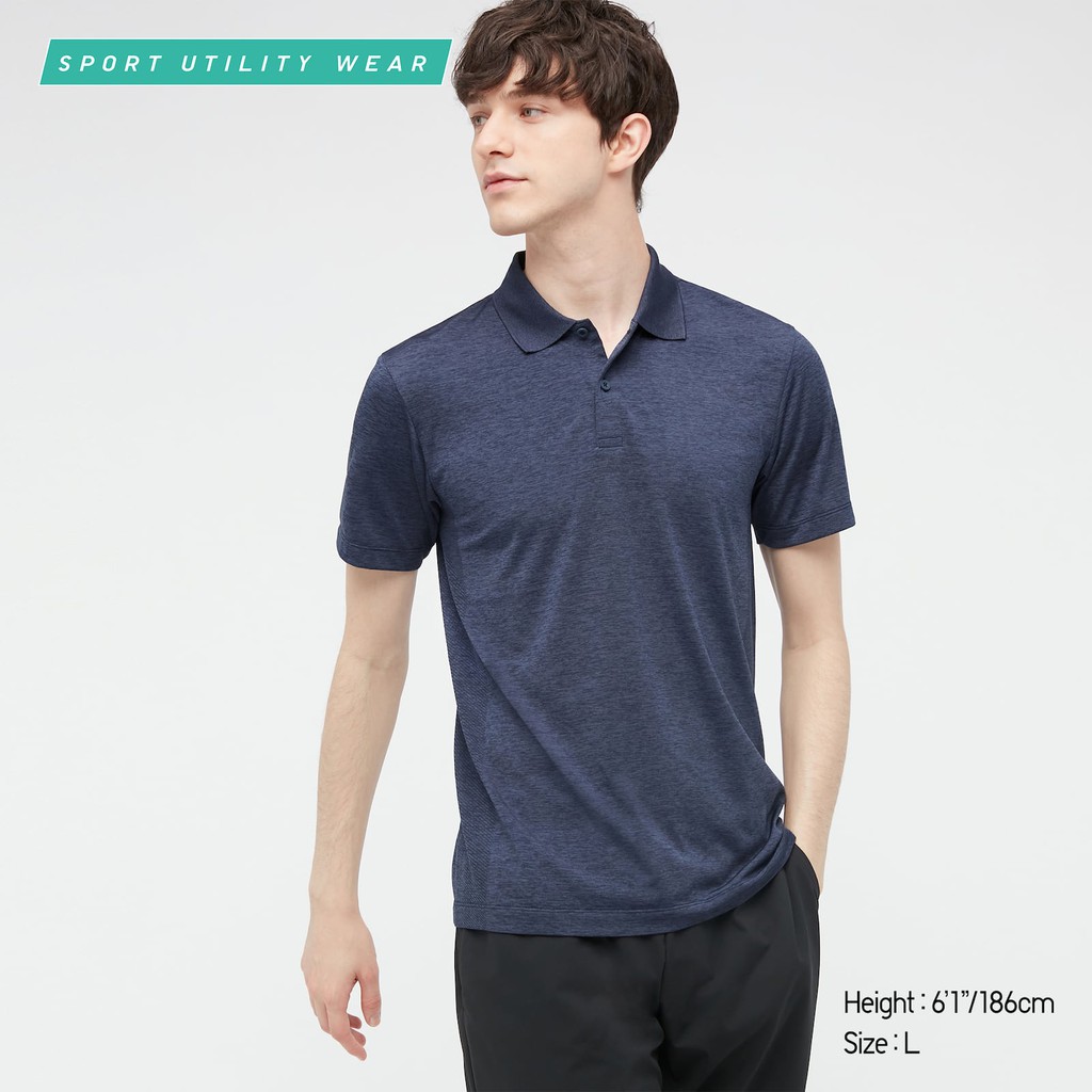 ORIGINAL UNIQLO PS, MEN DRY-EX Short Sleeve Polo Shirt (Mapping)
