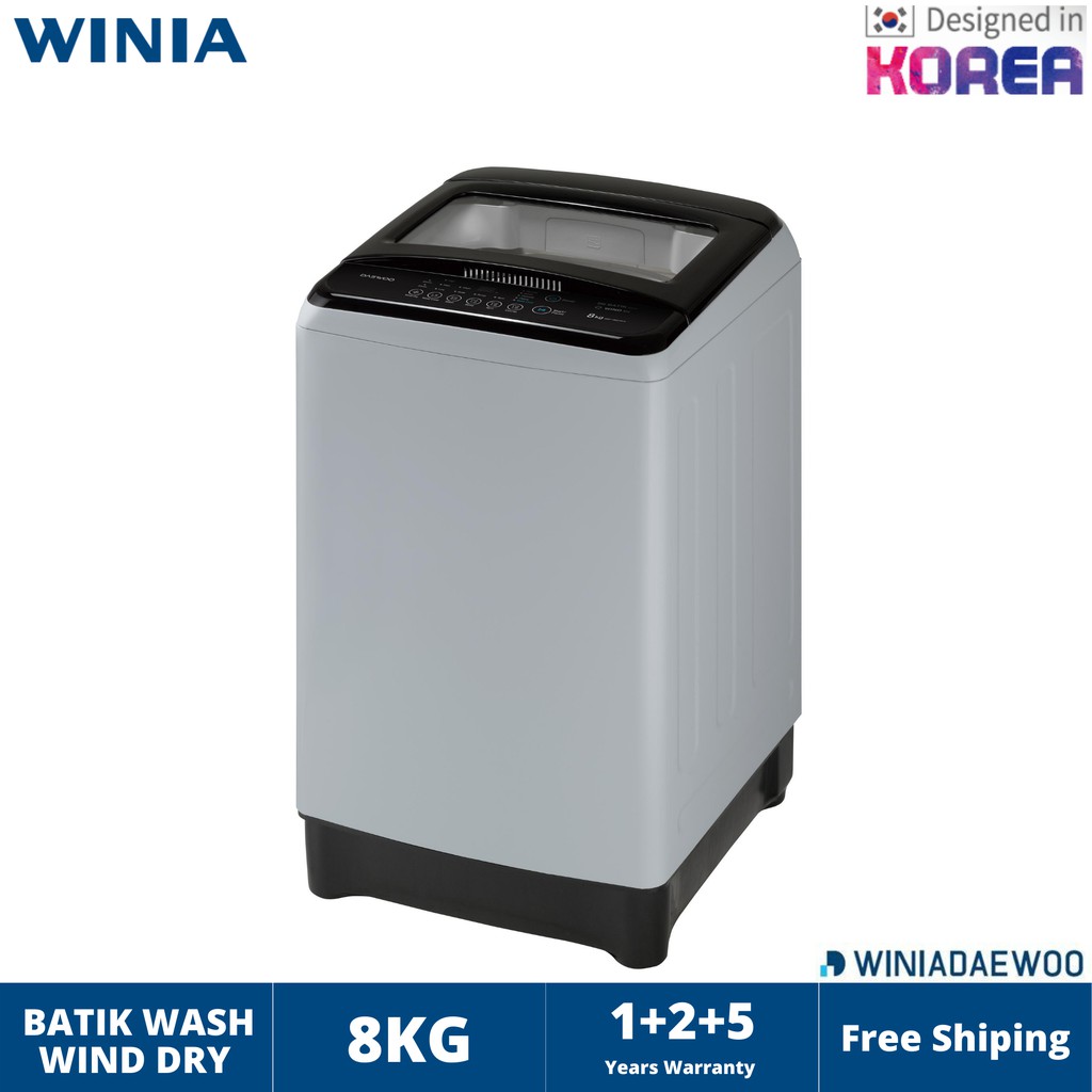 DAEWOO (8KG) Top Load Washing Machine With Batik Care / WIND DRY DWF-T8527EDG