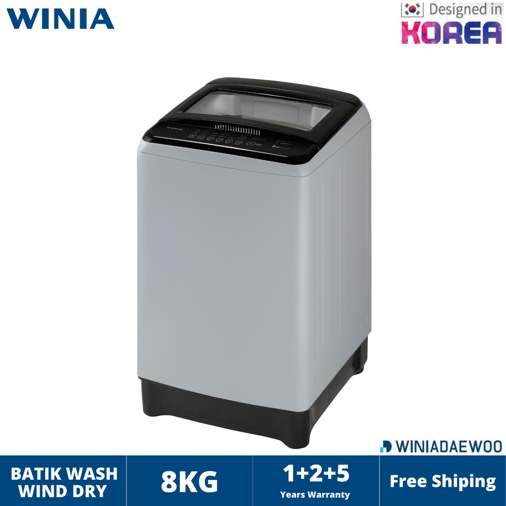 DAEWOO (8KG) Top Load Washing Machine With Batik Care / WIND DRY DWF