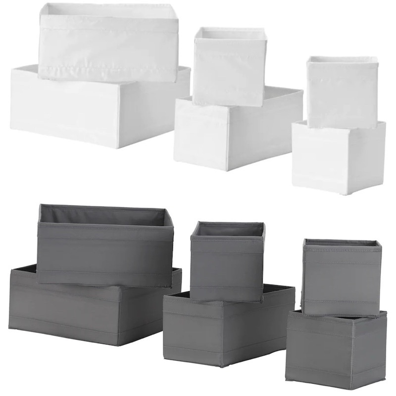 Ikea SKUBB - Set di 6 scatole, colore: Grigio scuro
