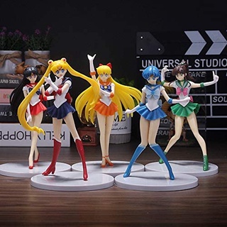 5PCS 18cm Cartoon Girl Anime Sailor Moon Sailor Super Moon Figure PVC ...