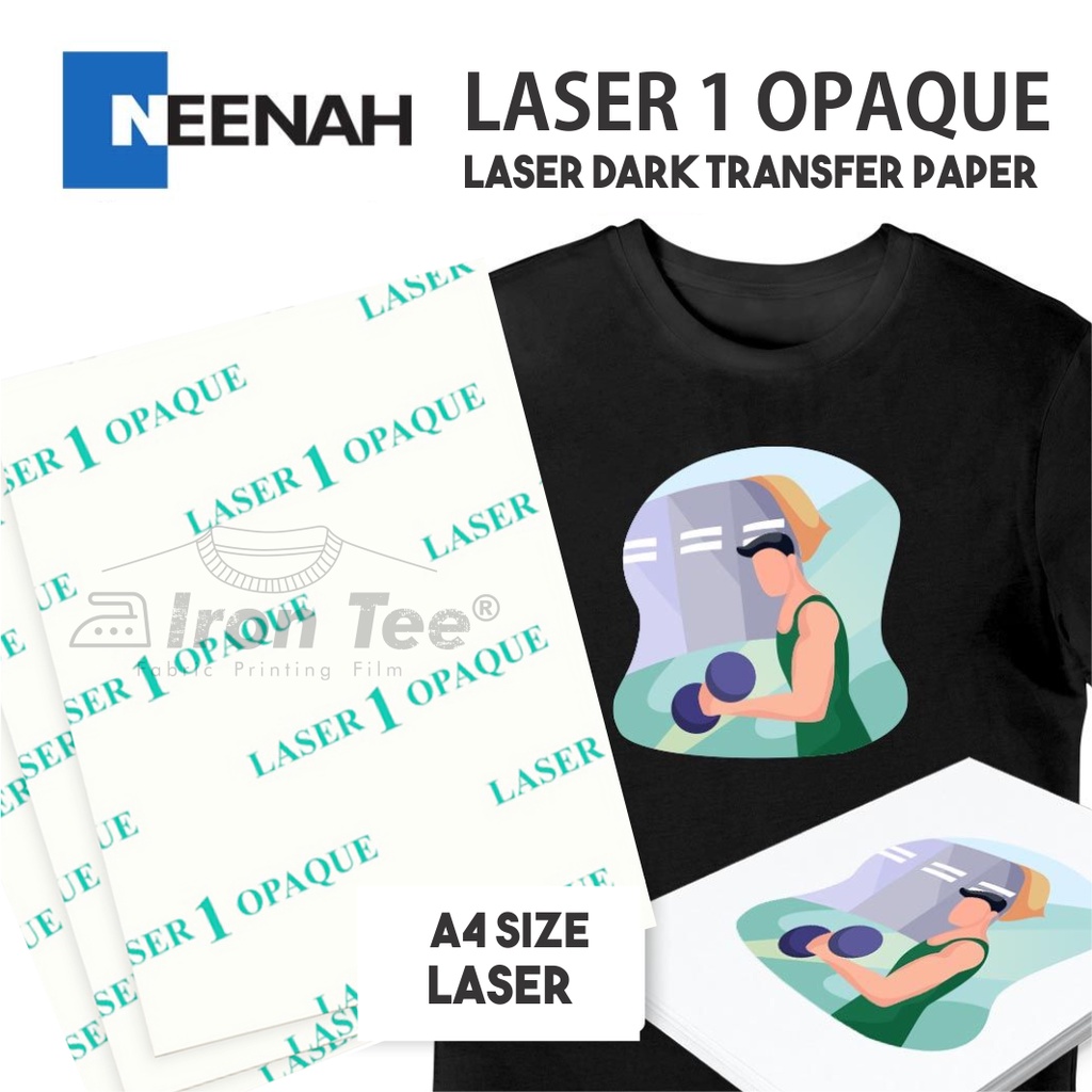 Heat Transfer Paper for Laser Printer, Dark Tshirt Use A4 / A3 size Neenah Laser 1 Opaque