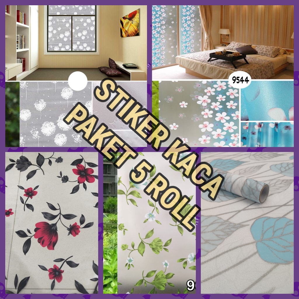 Stickers For Window Glass Pack Of 5 Rolls Not See Through Simple Floral ...
