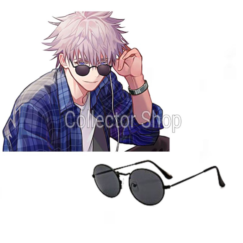 Anime Jujutsu Kaisen Gojo Satoru Lookalike Sunglasses Black Round ...