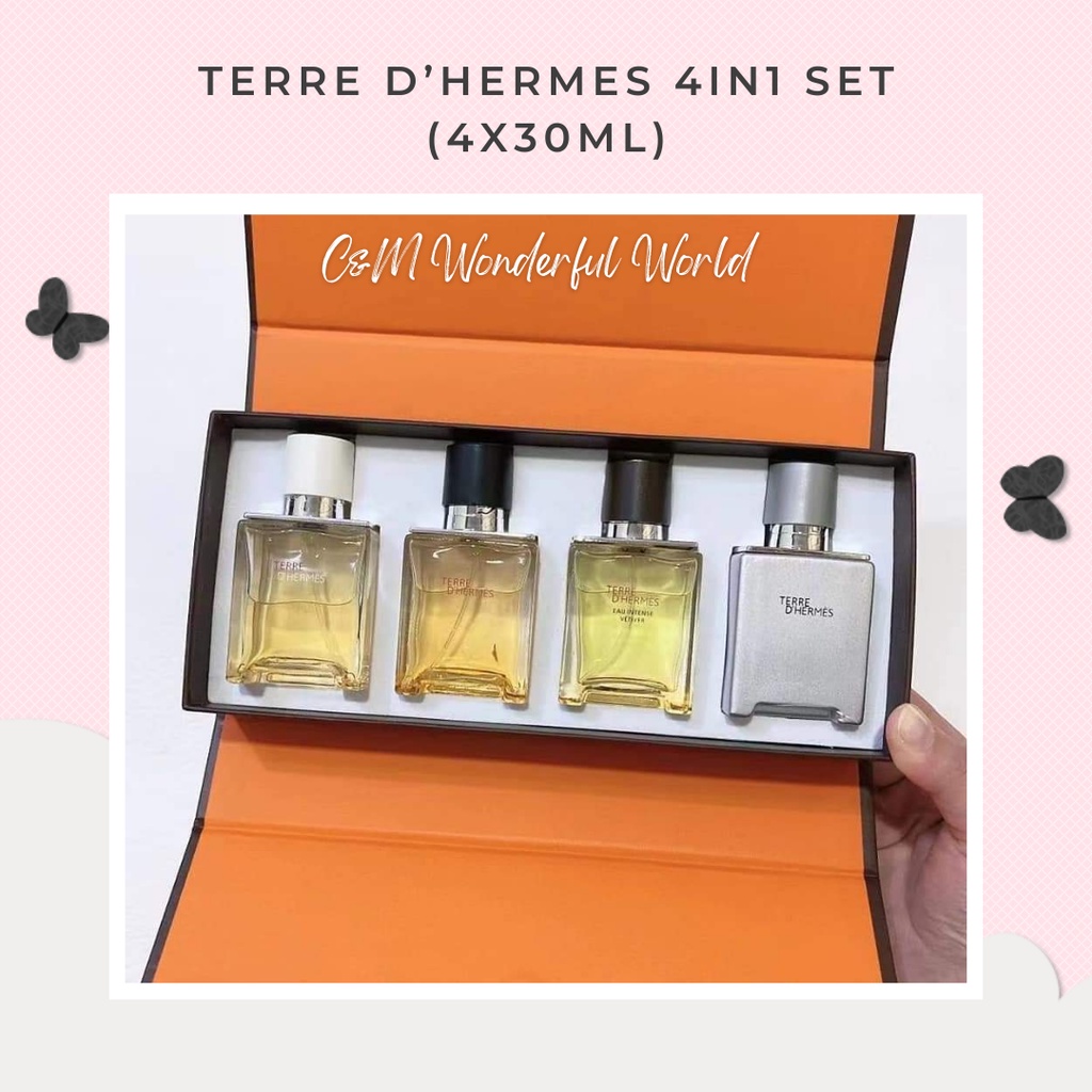 Terre Dhermes 4in1 Set 4x30ml With Paper Bag Pocket Perfumefragrance For Men Eau Tres 7207