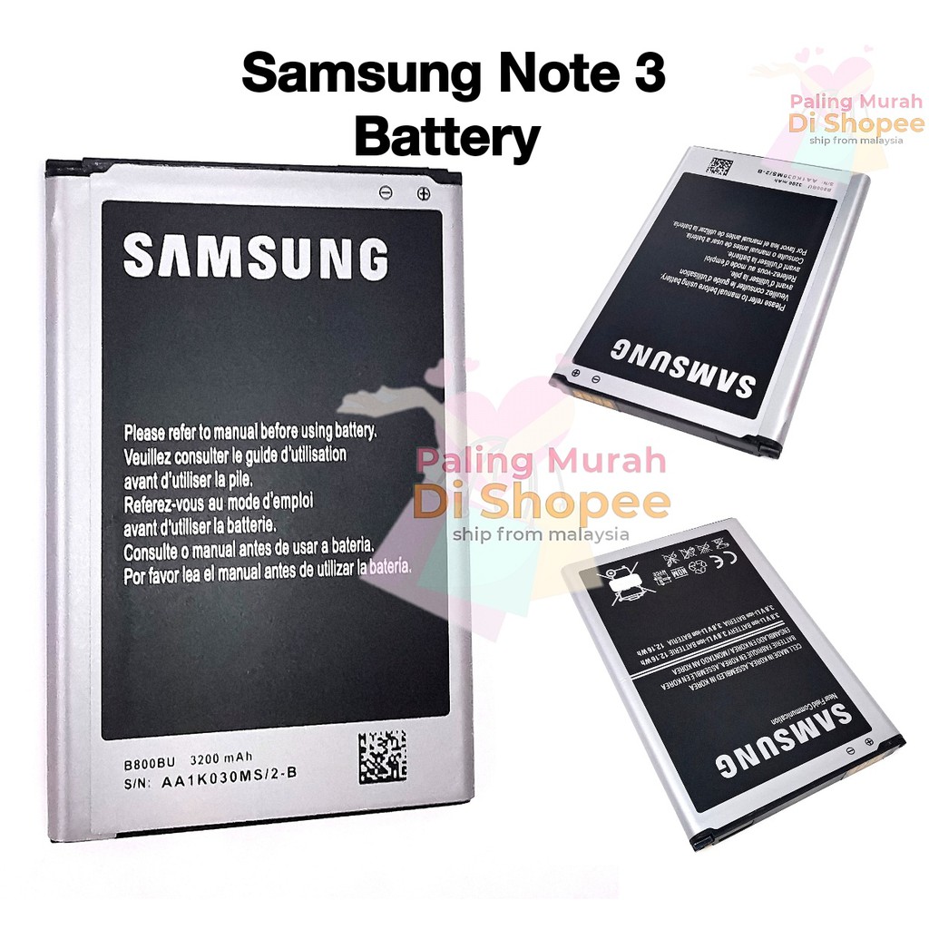 SAMSUNG GALAXY NOTE 3 N9000 N9003 N9005 B800BE 3200MAH High Quality AAA Battery Bateri Replacement Shopee Malaysia