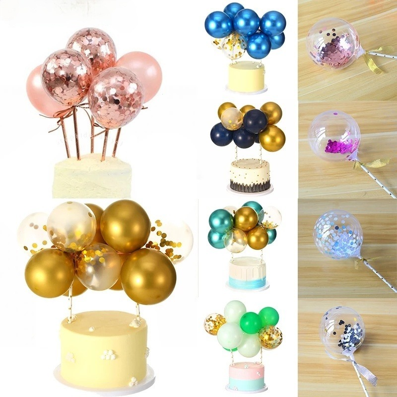 Confetti Balloon Cake Topper Decoration Birthday | Shopee Malaysia