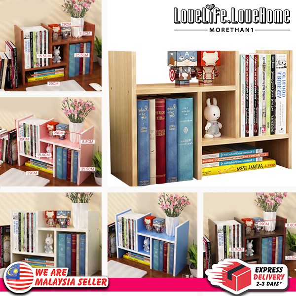MORETHAN1 Desktop Shelf Organizer Adjustable Wood Display Countertop ...