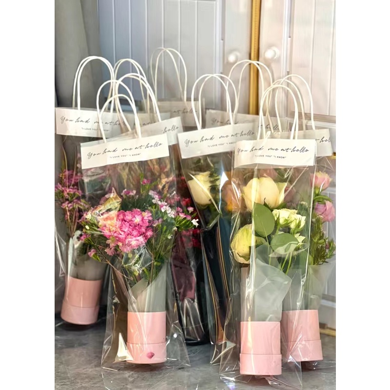 10pcs Flower Bouquet Bag Flower Wrapping Bag Hand Gift Bag for