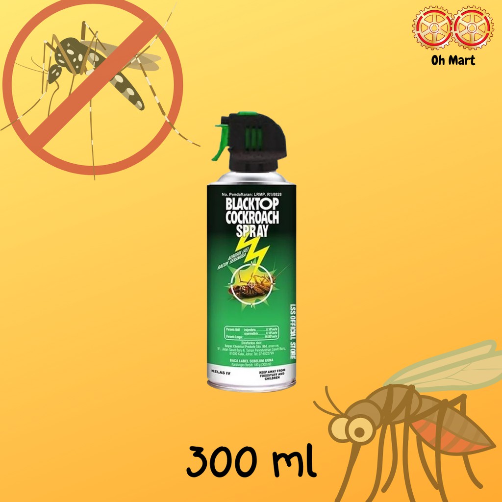 BlackTop Cockroach Spray/ Aerosol Racun Serangga (600ml/300ml) | Shopee ...