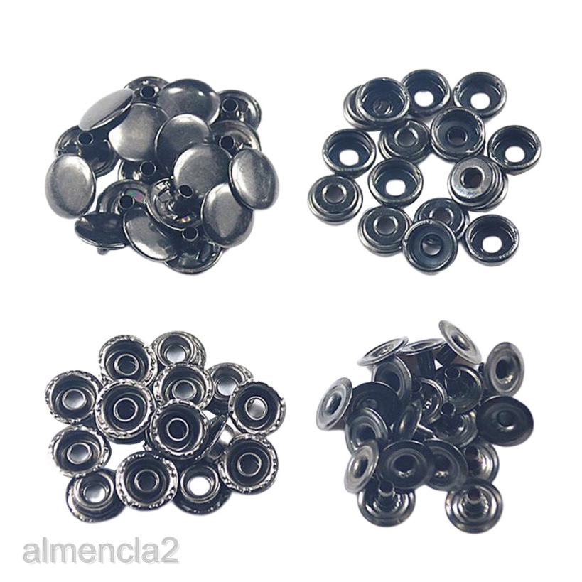 [AlmenclafdMY] 50x Snap Fasteners Stud Buttons for Leather Jacket Jeans ...