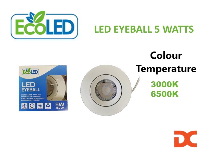 ECOLED LED Recessed Eyeball Spot Light 5W Round | Shopee Malaysia