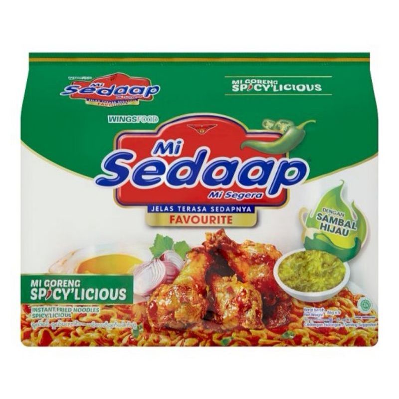 Wingsfood Mi Sedaap Instant Fried Noodles Spicylicious Sambal Hijau 5