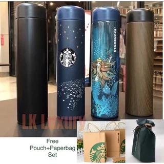 Starbucks Tumbler/ Starbuck Thermos Bottle / 304 Stainless Steel Thermos Flask / Water Bottle 500ml 星巴克新款原木拎绳304不锈钢保温杯