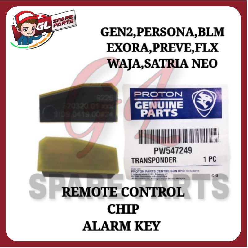 TRANSPONDER ALARM KEY (ORIGINAL) PROTON GEN2 WAJA BLM FLX EXORA PREVE ...