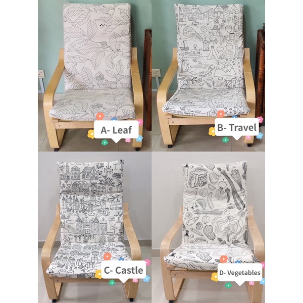 Ikea Poang Chair Cover Pello Chair Cover Sarung Kerusi Ikea White