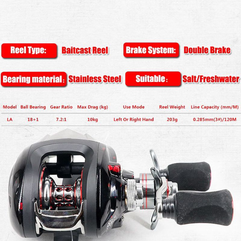 DX91 Series 2 Spool 18+1BB Baitcasting Reel Magnetic Brake Centrifugal  Brake | Shopee Malaysia